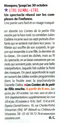 paris momes contes de la petite fille moche sortir the&acirc;tre selection
